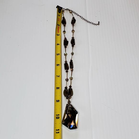 Premier Designs Prism Pendant Necklace Gold Glass Prism Beads Vtg Chunky 14" - Picture 8 of 8